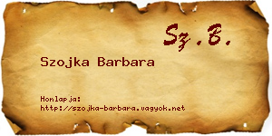 Szojka Barbara névjegykártya